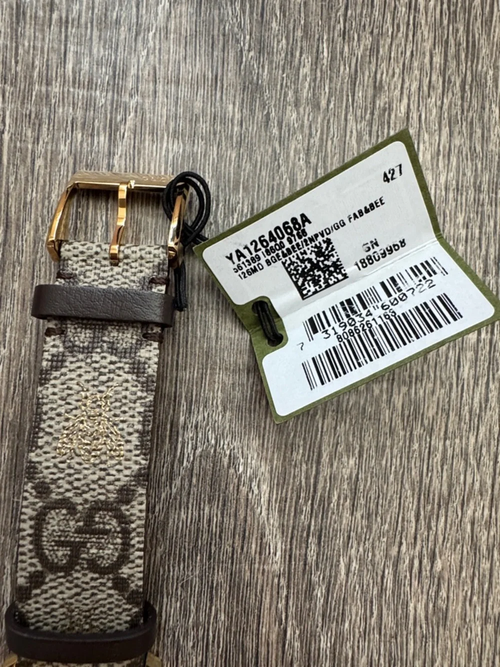 Gucci Gold-Tone Case Brown & Beige Monogram Canvas Men's Watch - Picture 4 of 10